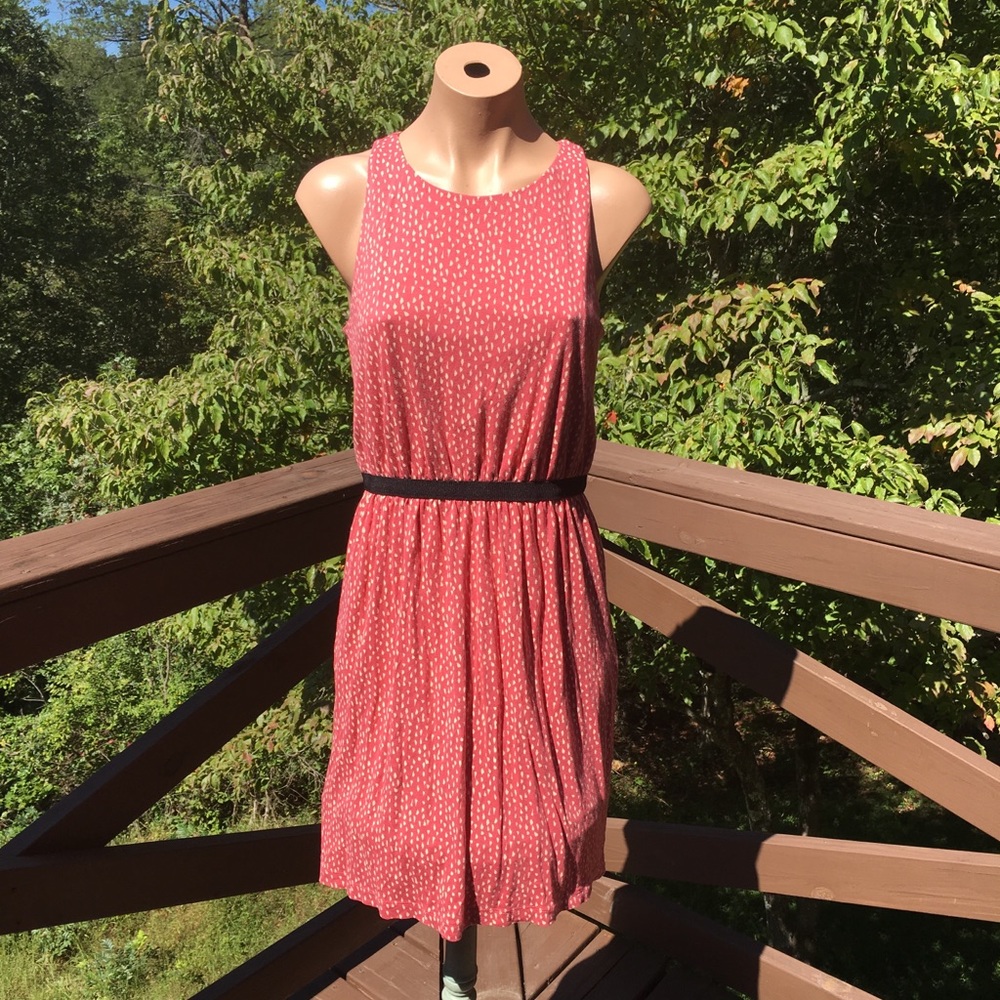 Strawberry Pink Loft Dress, Pale Yellow Detail - M